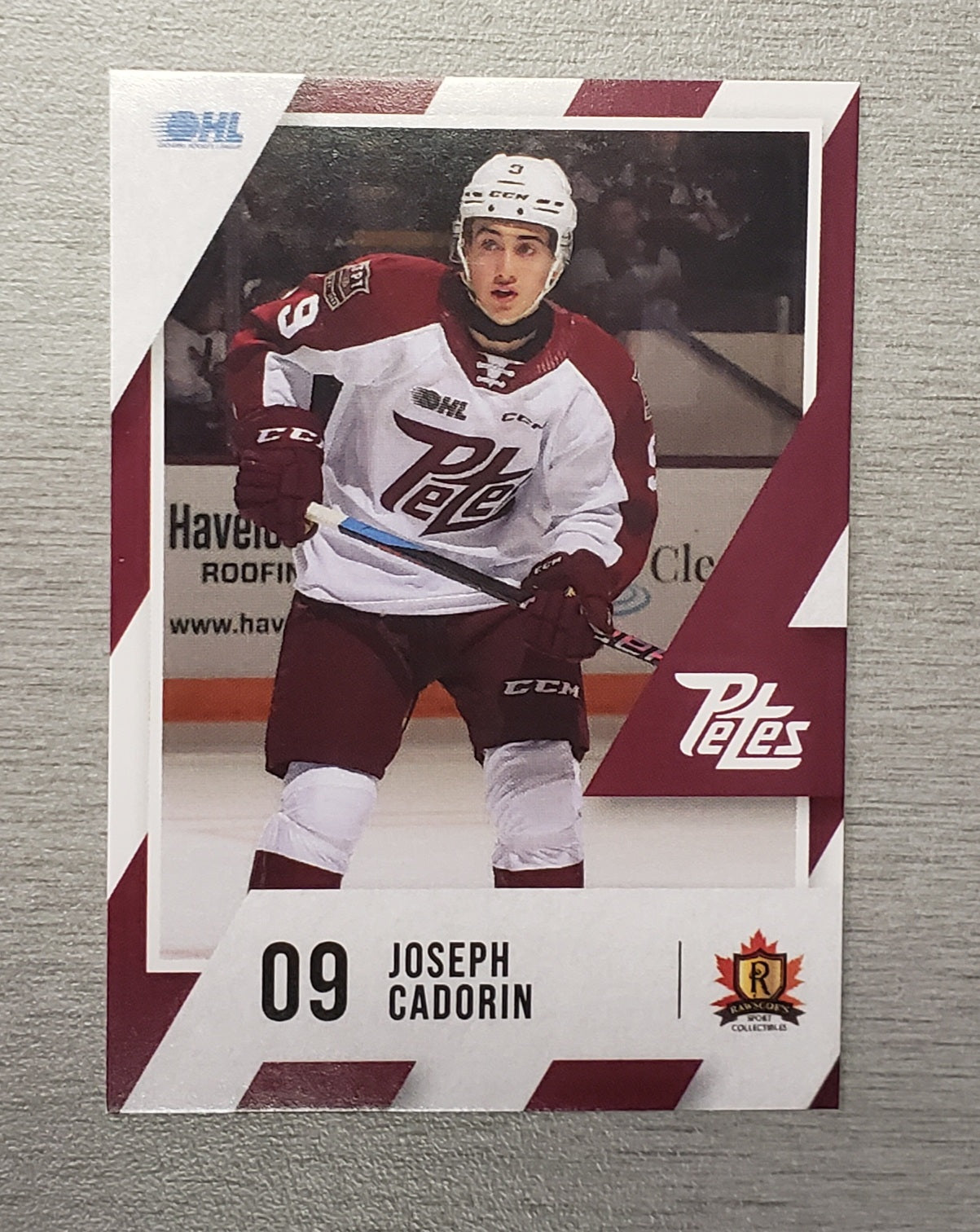 Peterborough Petes 2023-24 Joseph Cadorin Petes card no. 9
