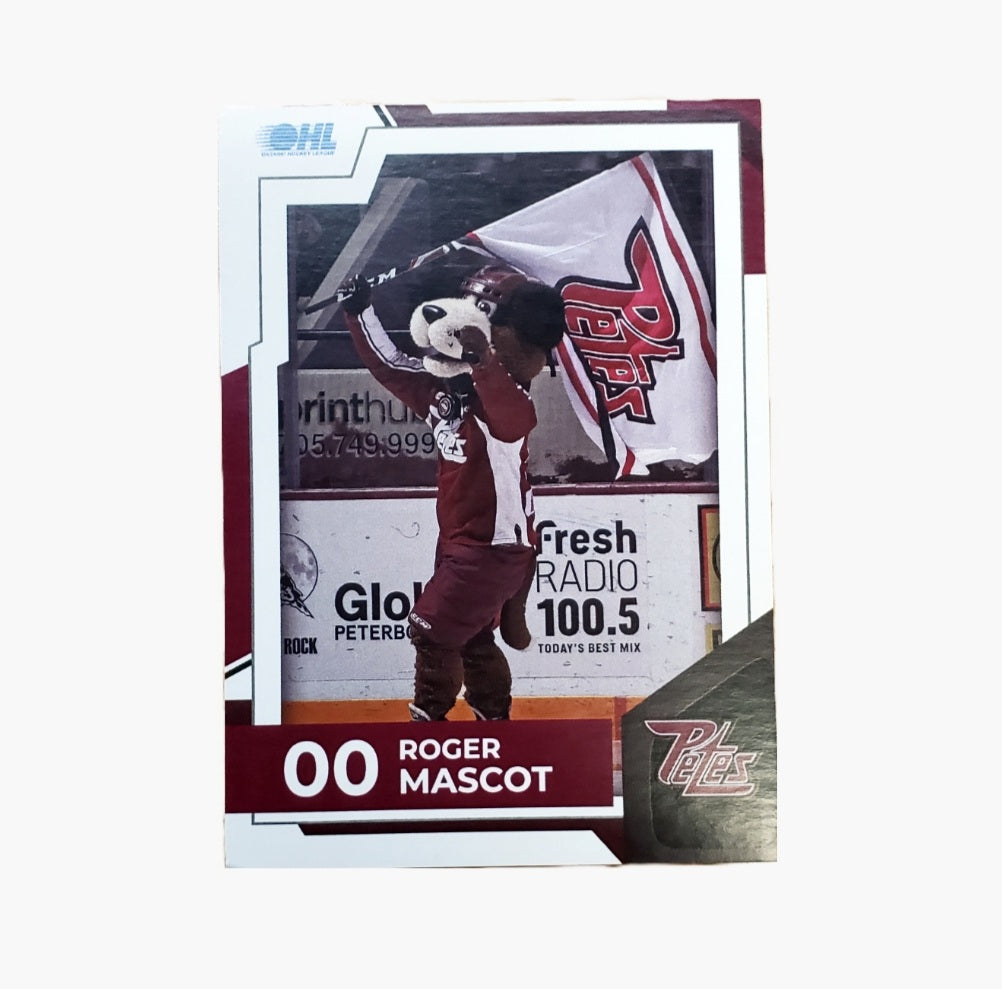 2022-23 Peterborough Petes Roger the Mascot Petes card no. 00