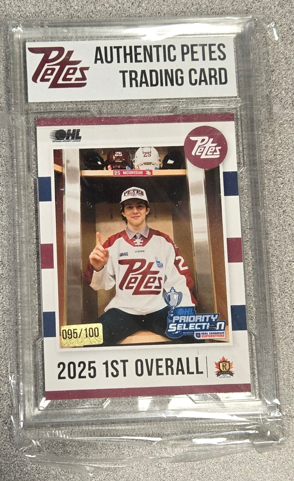 2025 OHL Priority Selection Limited Ed. 1st overall rookie card