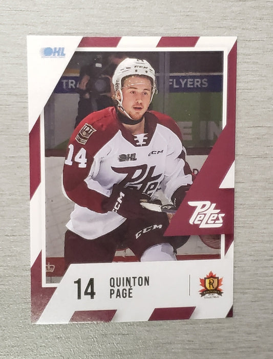 Peterborough Petes 2023-24 Quinton Pagé Petes card no. 14