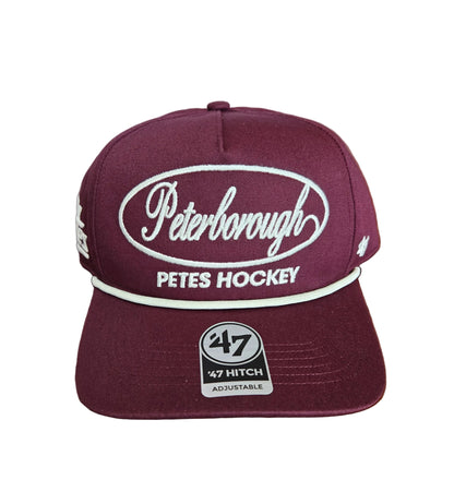 Maroon hockey cap with 'Peterborough Petes Hockey' from '47