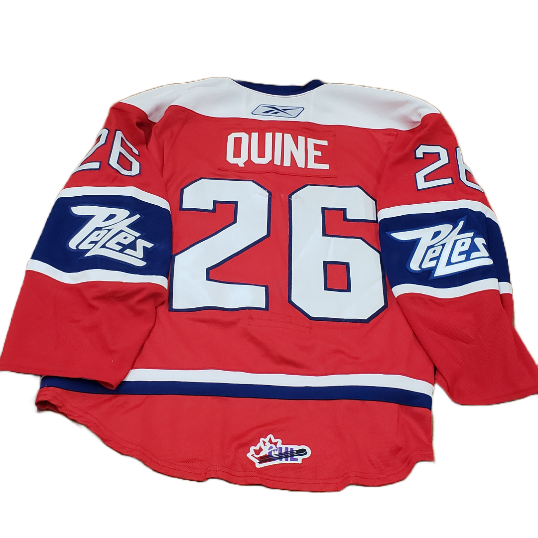 Peterborough Petes Alan Quine 2010-11 game worn TPT jersey