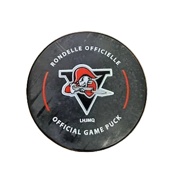 Hockey puck with Drummondville Voyageurs logo
