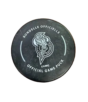 Hockey puck with Gatineau Olympiques branding 