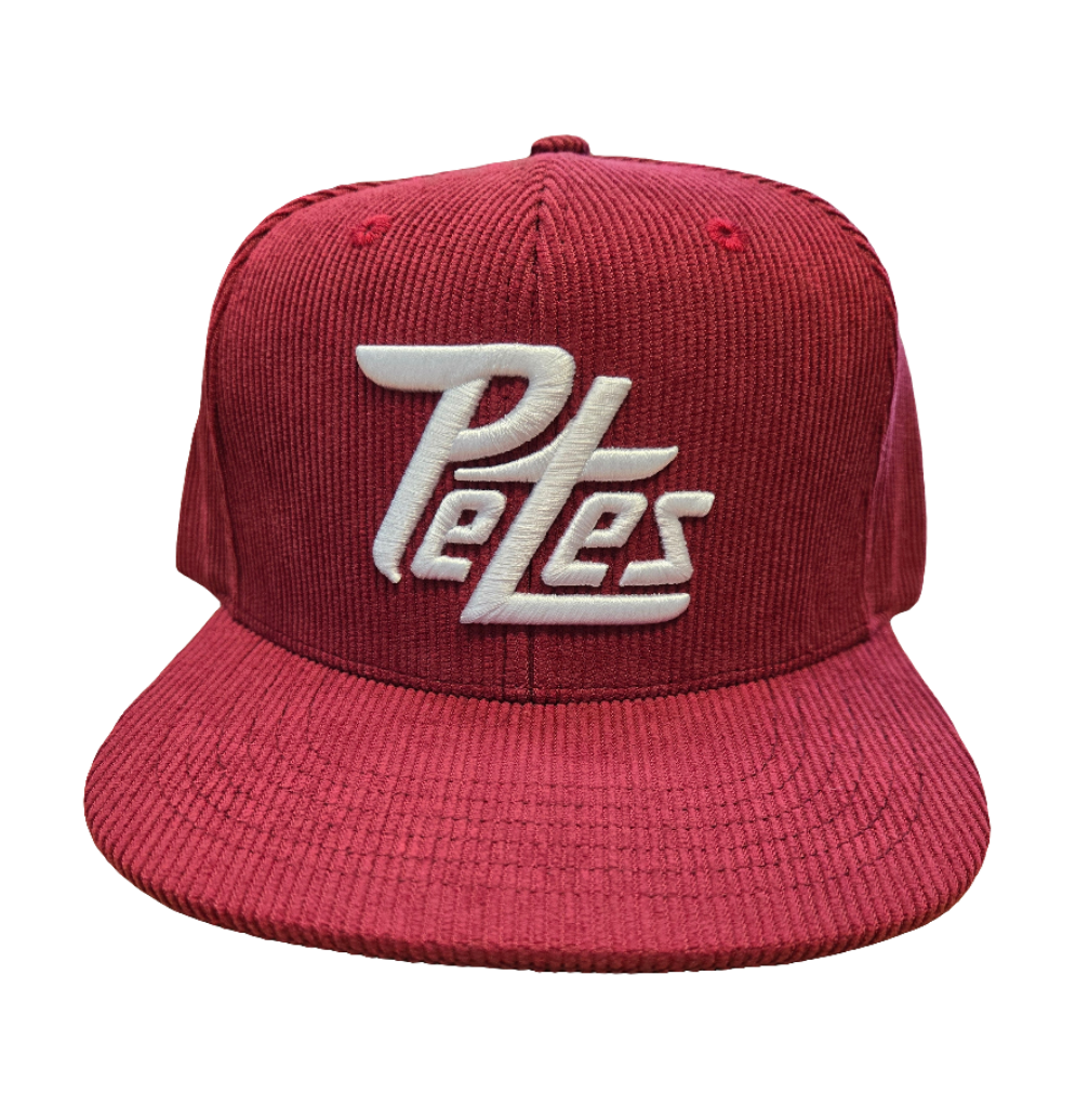 Peterborough Petes maroon Bardown corduroy snapback