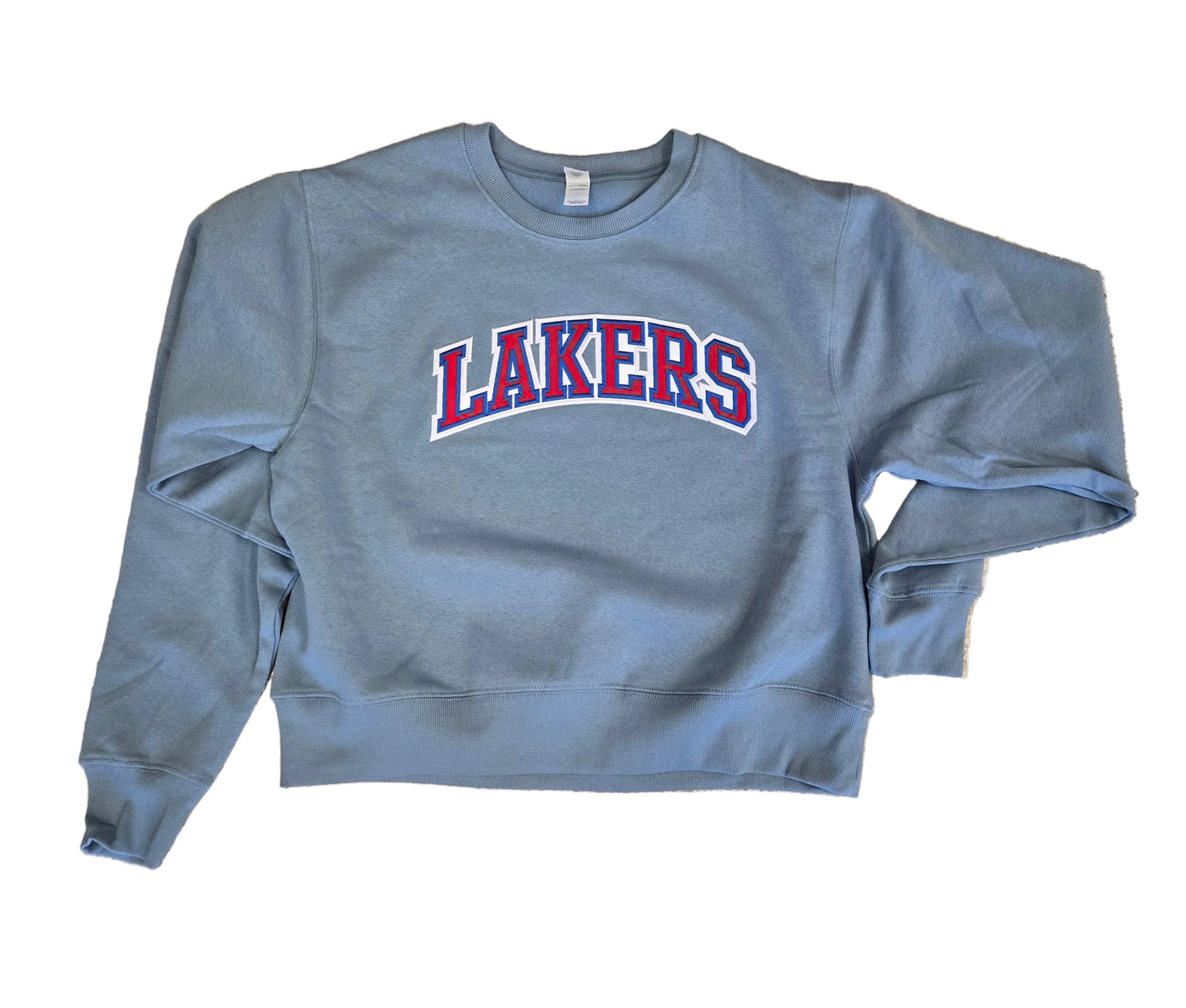 Blue hoodie with 'Lakers' text