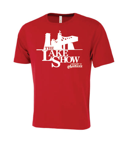 Peterborough Lakers Red Crewneck T-Shirt - Lake Show Logo