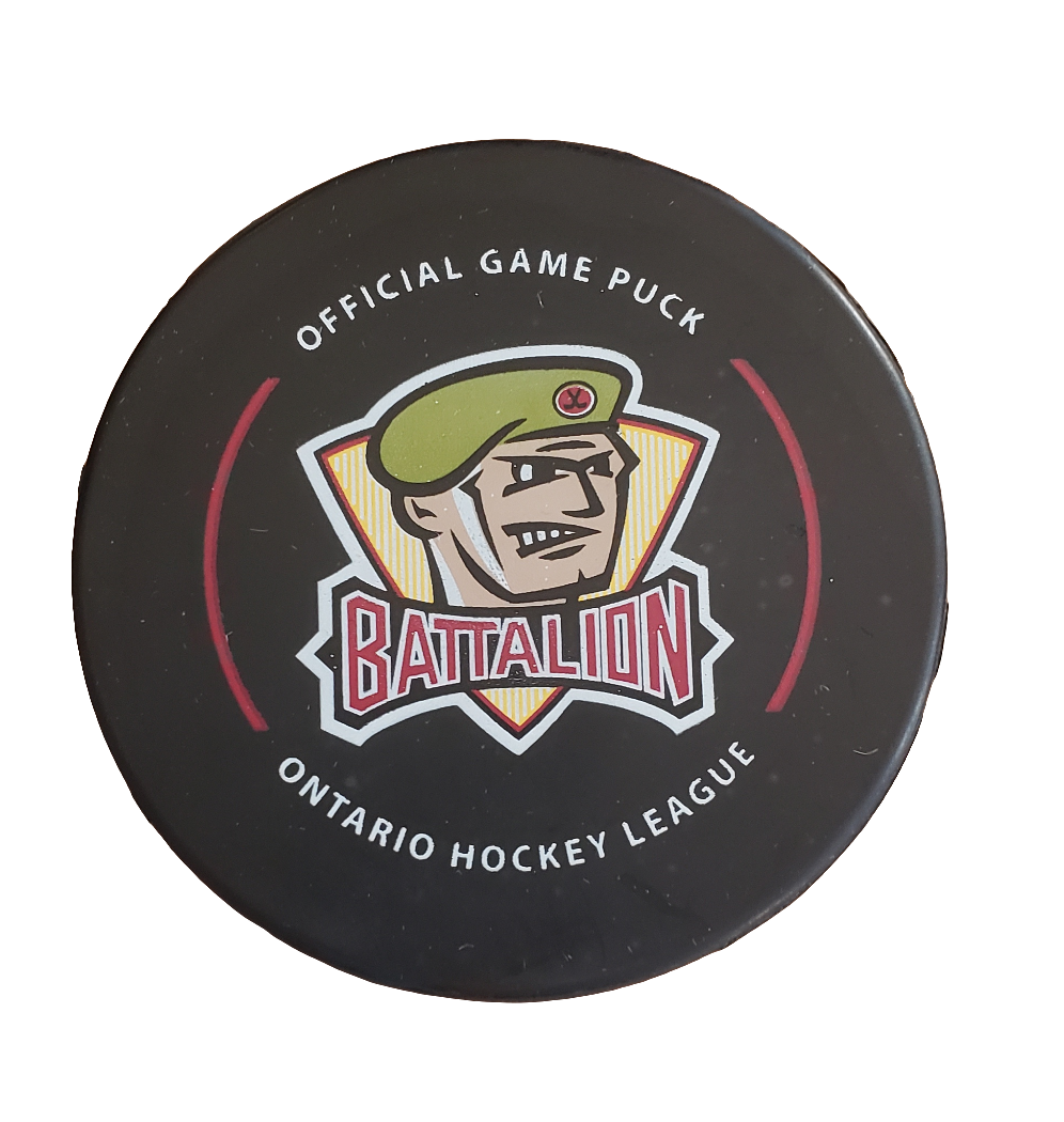 Official OHL Game puck 2024-25 North Bay Battalion from the Petes store