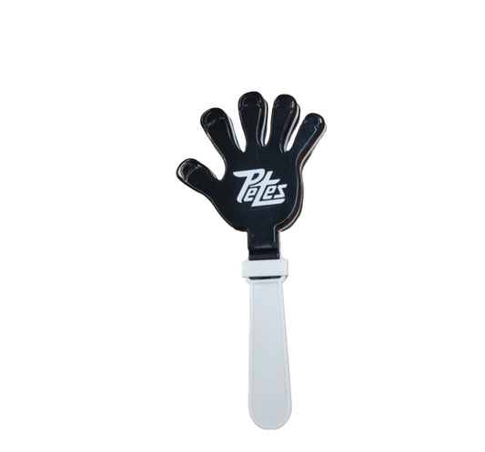 Peterborough Petes black hands with white handle hand clapper