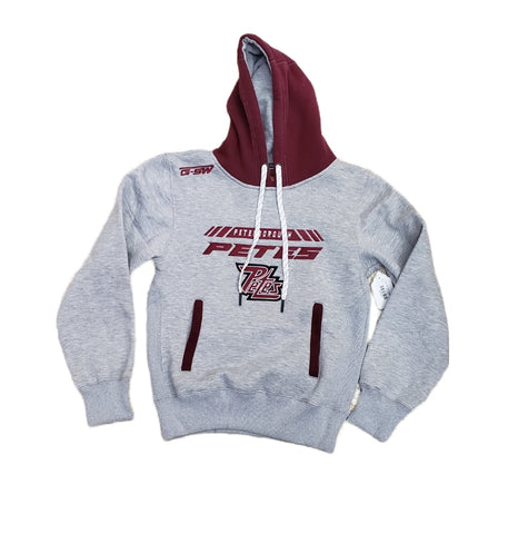 Peterborough Petes Youth Gitch Sportswear hoodie with kanagroo pouch and mesh lined hood