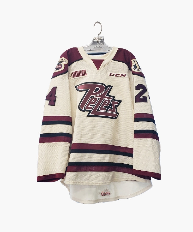 Peterborough Petes Troy Henley 2015-17 game worn jersey