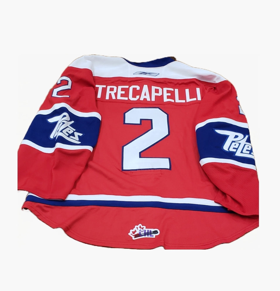 Peterborough Petes Nick Trecapelli 2010-11 game worn TPT jersey