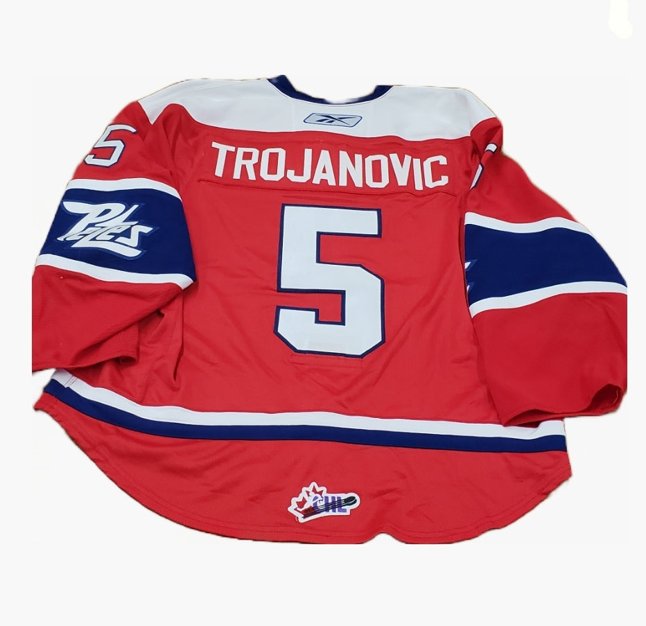 Peterborough Petes Steven Trojanovic 2010-11 game worn TPT jersey