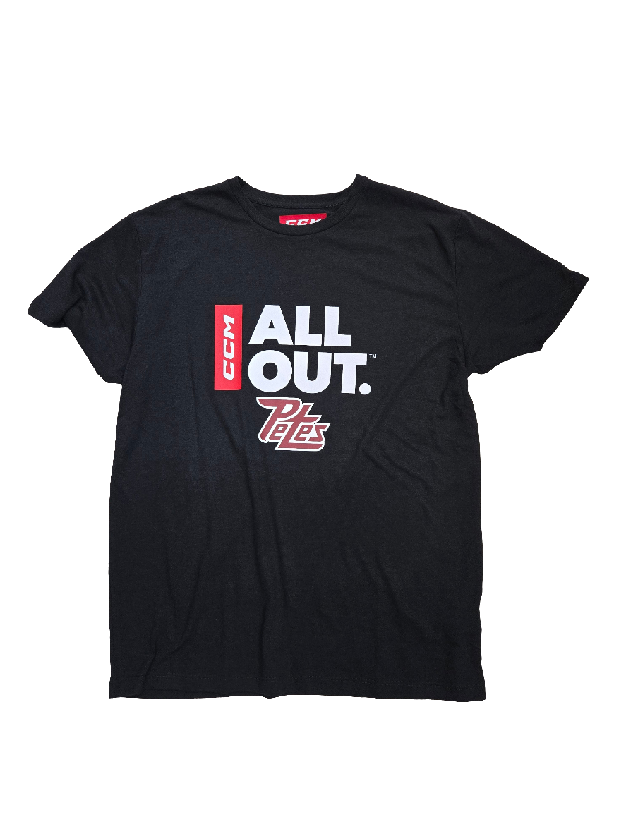 Peterborough Petes black CCM All Out Petes tee
