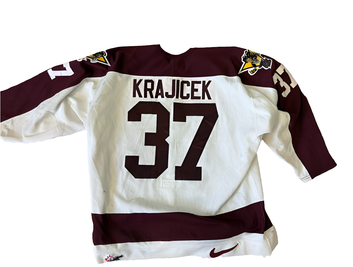 Lucas Krajicek nike white game worn jersey