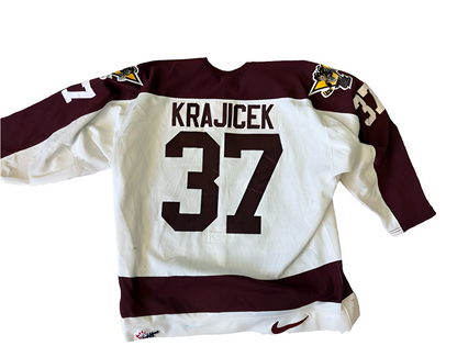 Lucas Krajicek nike white game worn jersey