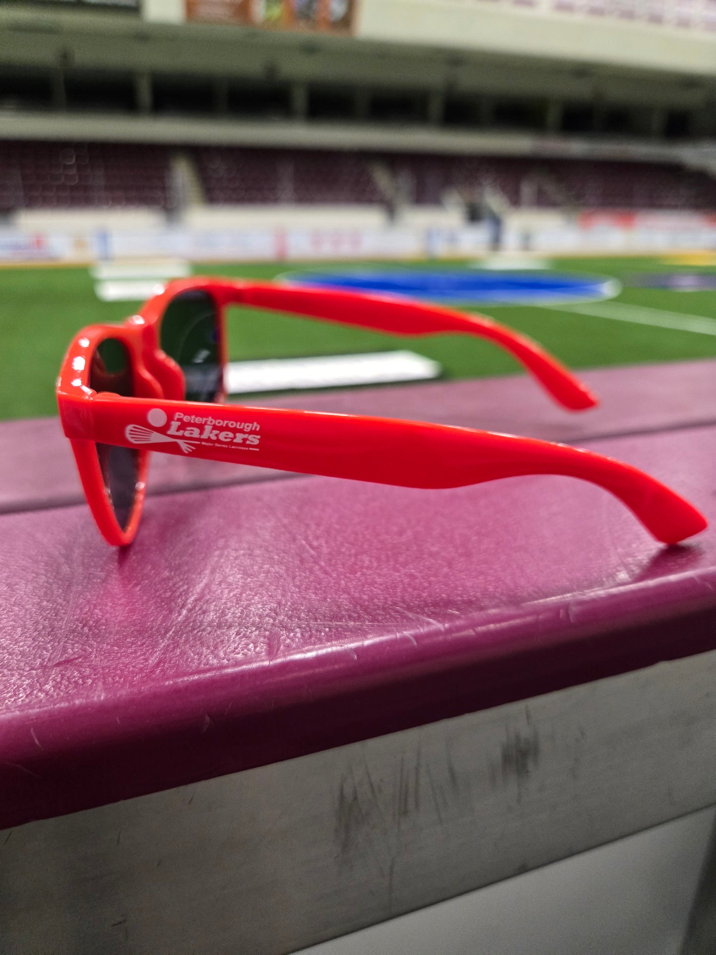 Lakers Peterborough Regional Health Centre PRHC Foundation red branded sunglasses