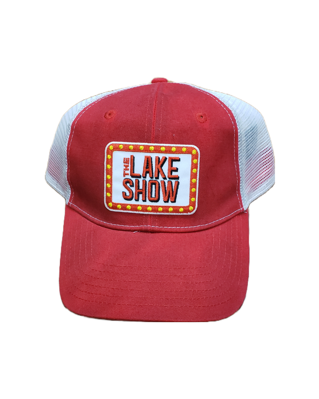 Peterborough Lakers the Lake Show meshback trucker cap dirty red and white