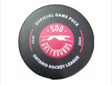 Official OHL Game puck 2023-24 Sault Ste Marie from the Petes store
