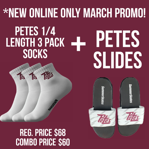 Peterborough Petes Socks and summer sandal slides combo!