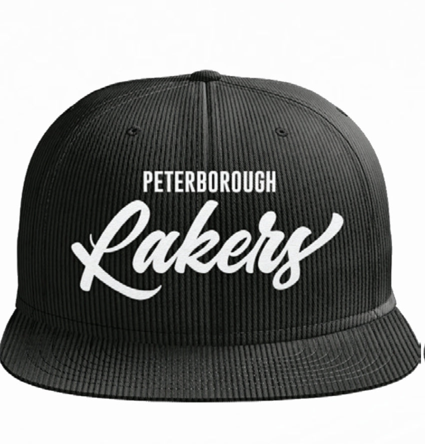 Lakers black script corduroy snapback
