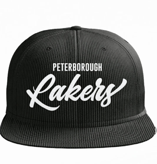 Lakers black script corduroy snapback